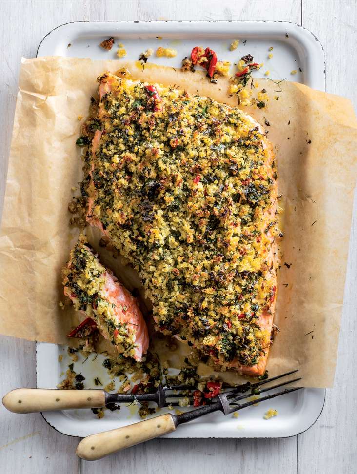 Salmon crumble recipe from A Year of Jewish Cooking (Photo: Alan Benson)