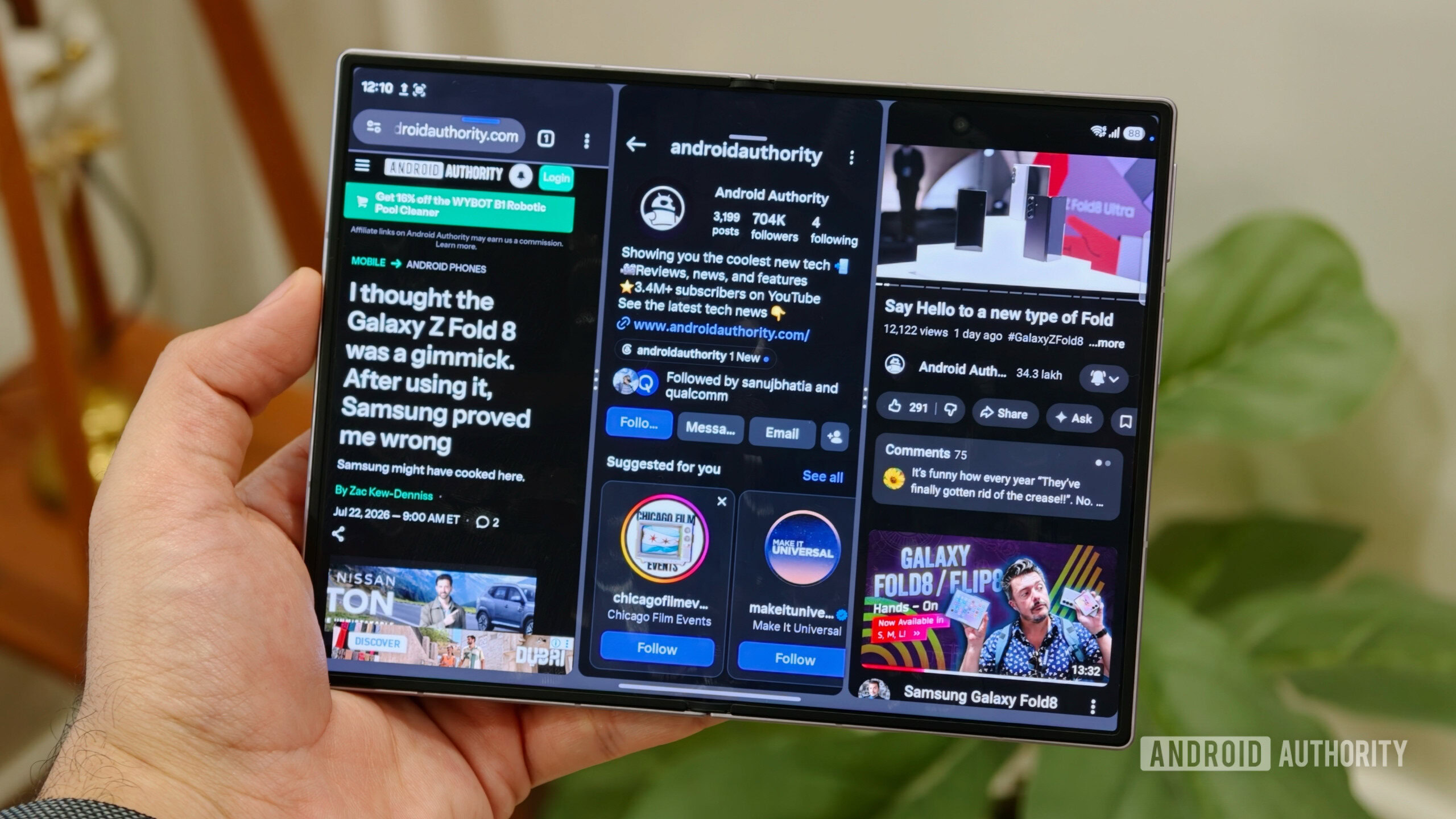 Samsung Galaxy Z Fold 8 three way multitasking