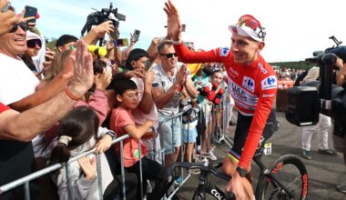 Tadej Pogacar (UAE Team Emirates XRG) during the 2026 Vuelta a Espa&ntilde;a. (Photo by Alexander Hassenstein/Getty Images)