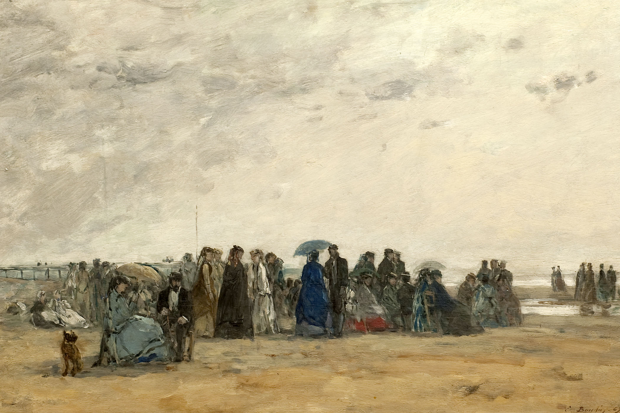 Boudin’s Beach Scene at Low Tide (1867)