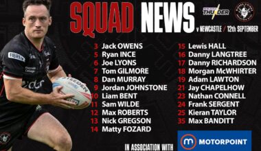 Squad News: Newcastle Thunder (A)