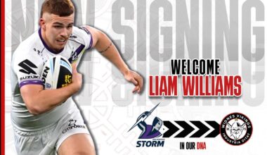 VIKINGS SIGN LIAM WILLIAMS FROM MELBOURNE STORM