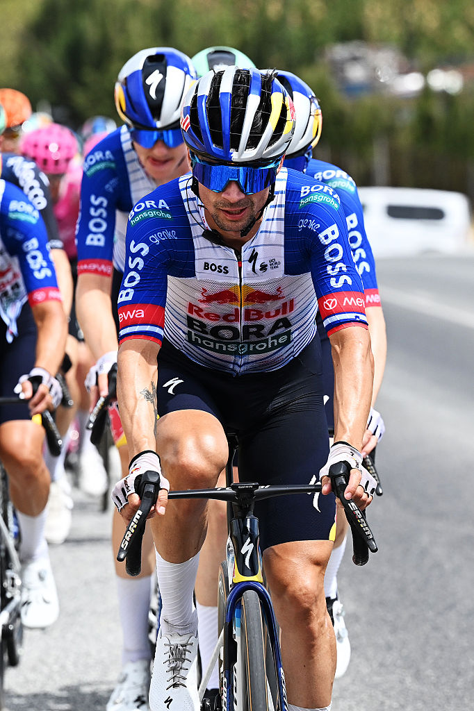 LOJA, SPAIN - SEPTEMBER 04: Primoz Roglic of Slovenia and Team Red Bull - BORA - hansgrohe competes during the La Vuelta - 81st Tour of Spain 2026, Stage 13 a 192.8km stage from Almu&ntilde;ecar to Loja 501m / #UCIWT / on September 04, 2026 in Loja, Spain. (Photo by Tim de Waele/Getty Images)