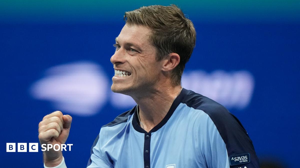 Great Britain's Neal Skupski celebrates after he and partner Christian Harrison (not in picture) reach men's doubles final at 2026 US Open