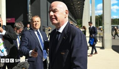 Gianni Infantino answers questions from journalists