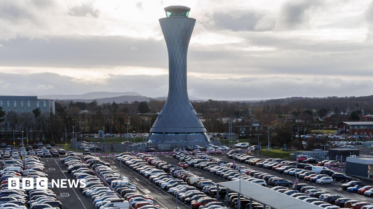 the car park and tower at Edinburgh Airport