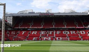 A general view inside Manchester United's Old Trafford stadium in May 2025