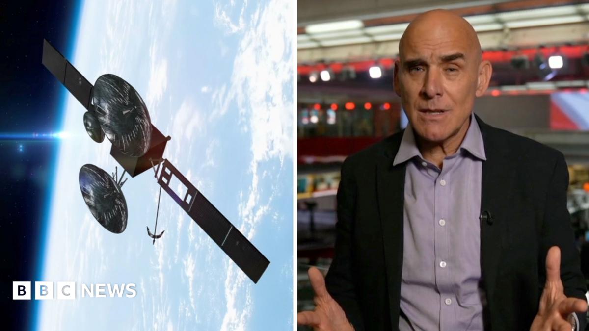 Satellite hovering over the blue planet Earth and Jonathan Beale