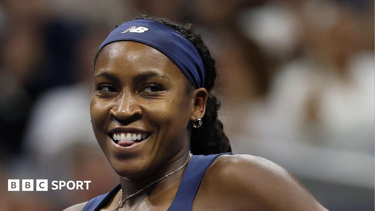 Coco Gauff smiles after beating Iva Jovic at the 2026 US Open