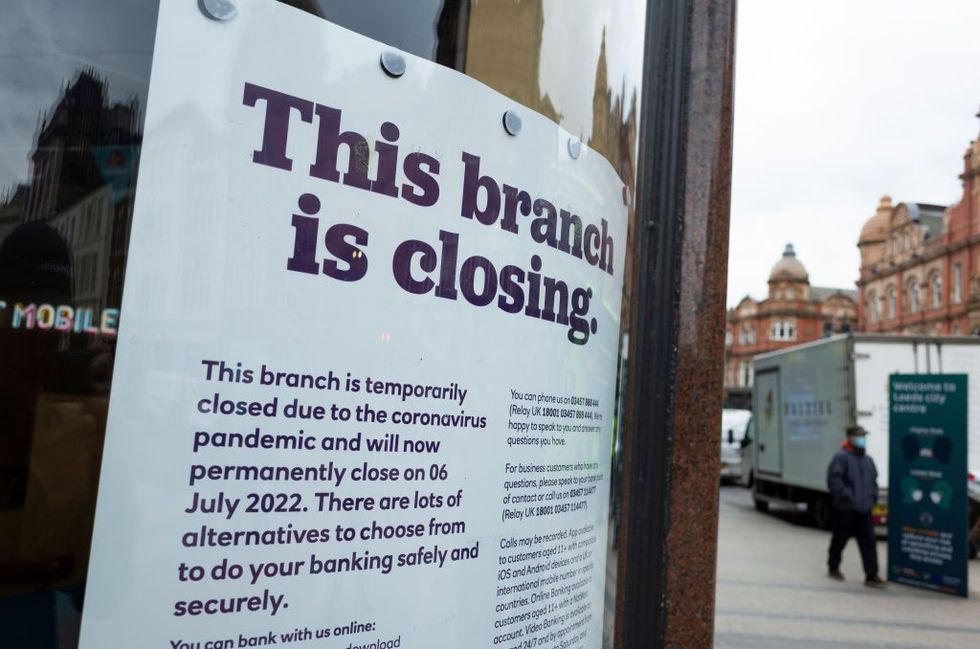 Bank branch closure sign at NatWest