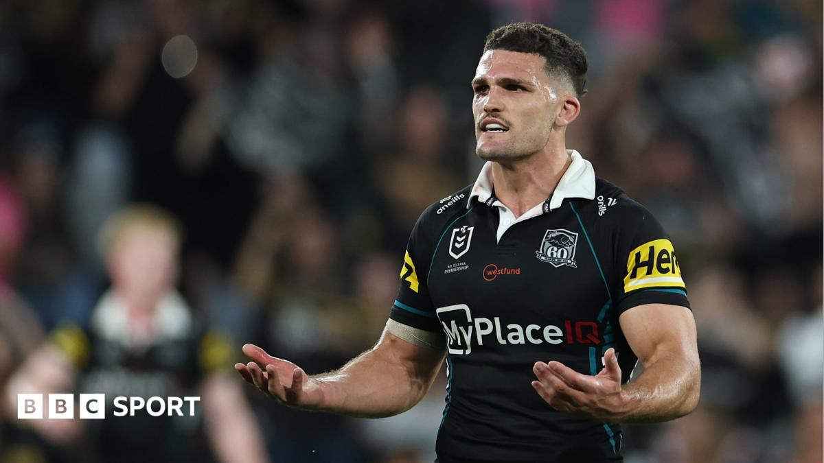Nathan Cleary is taken from the field on a motorised stretcher