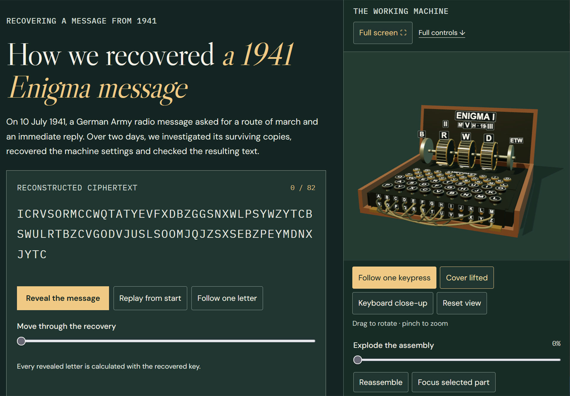 Enigma machine message decoding