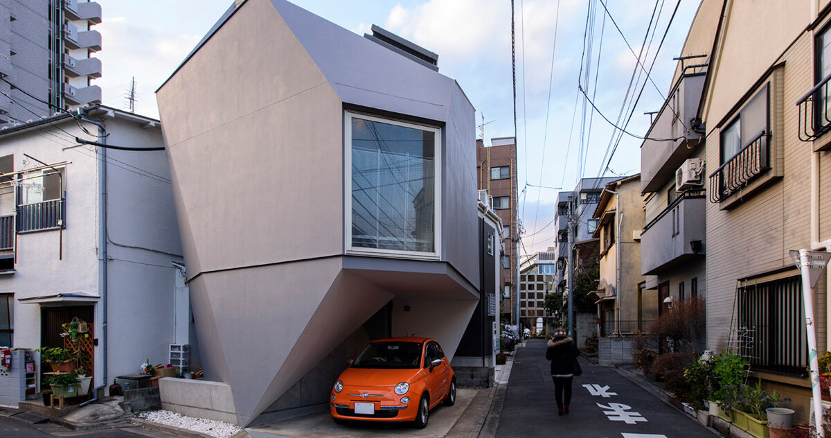 why japanese architects carve parking into tiny urban homes