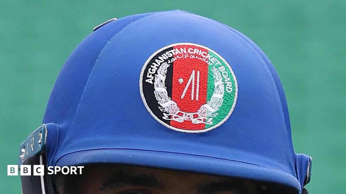 The logo of the Afghanistan Cricket Board on a helmet