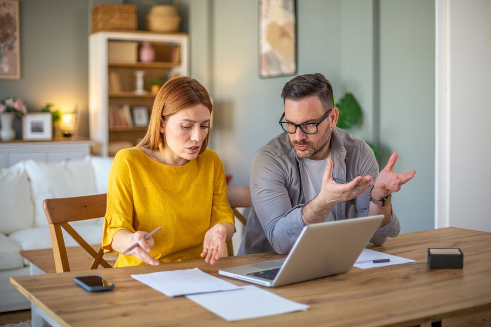 Couple at laptop