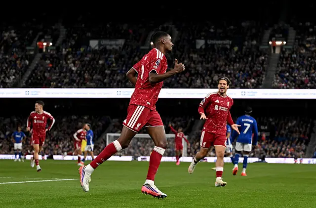 Alexander Isak celebrating scoring at Ipswich