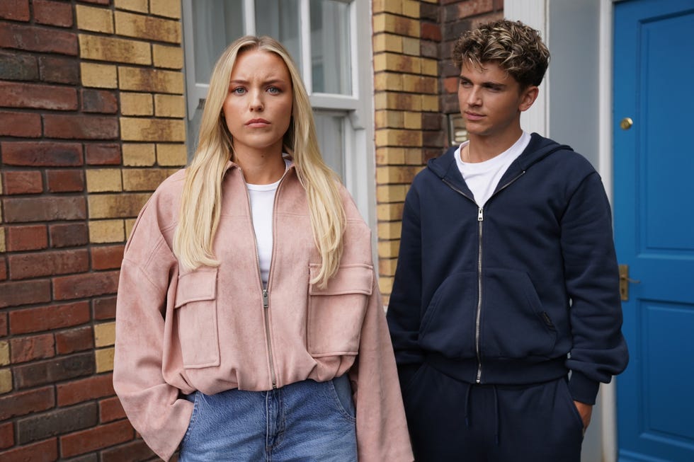 Leah Barnes and Lucas Hay in Hollyoaks leah barnes and lucas hay in hollyoaks