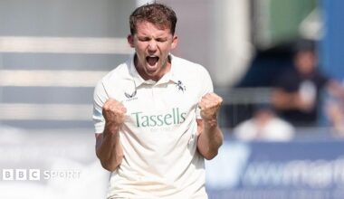Matt Milnes celebrates with his mouth open