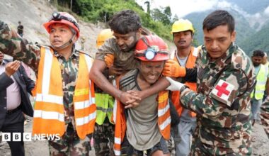 Nepal flooding: Two workers pulled alive from tunnel