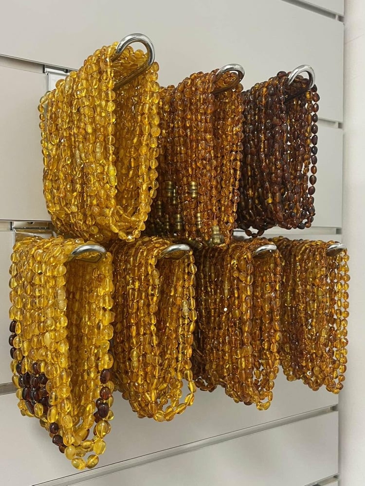 Amber bead necklaces