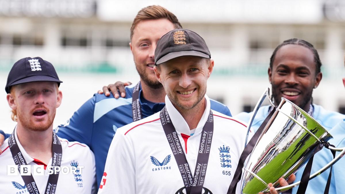 England captain Joe Root looks on