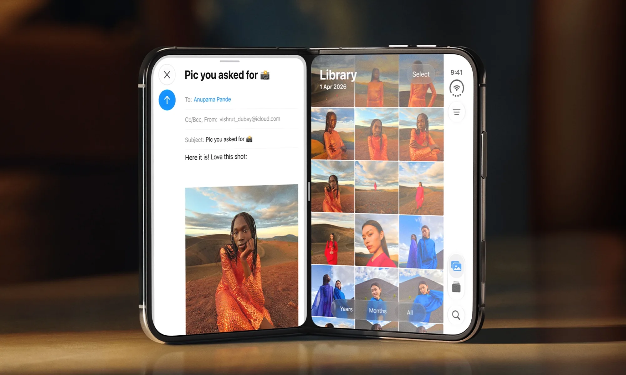 iPhone Duo on table unfolded