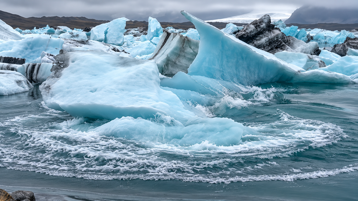 Mini Tsunami Forms from Iceberg Explosion in Wild Iceland Video