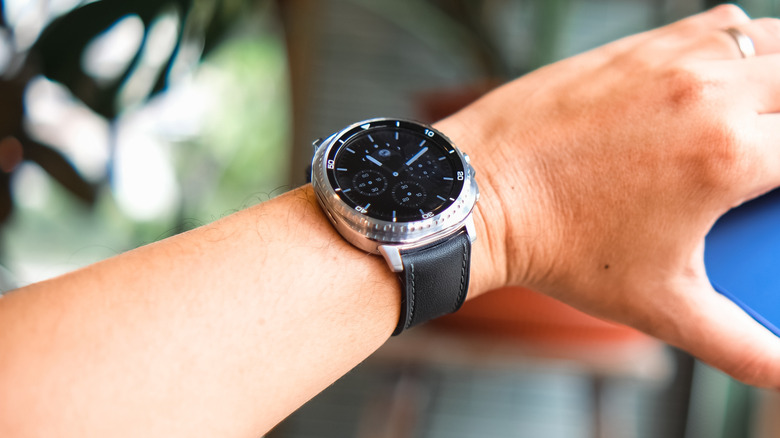 A person wearing a Samsung Galaxy Watch 8