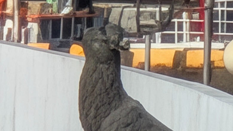 Messed up statue of a stag
