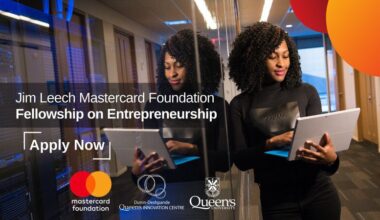 The 2027 Jim Leech Mastercard Foundation Fellowship on Entrepreneurship for young African students & recent graduates.