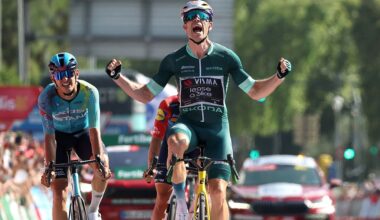 Wout Van Aert (Visma-Lease a Bike) wons stage 15 of the 2026 Vuelta a Espa&ntilde;a in Cordoba, Spain. (Photo by Alexander Hassenstein/Getty Images)