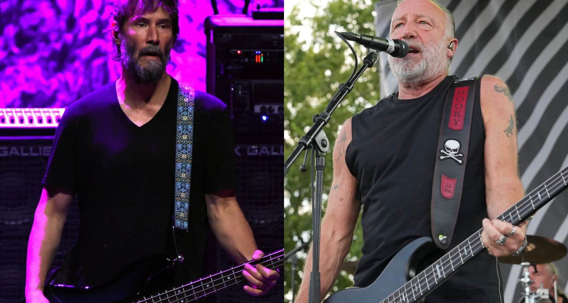 Keanu Reeves and Peter Hook. CREDIT: Jeremychanphotography and Amy E. Price/Getty Images