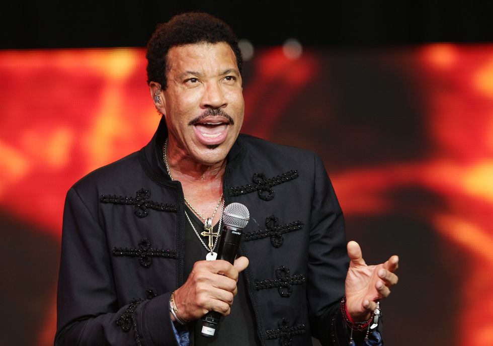 Lionel Richie performing on The Pyramid Stage at Glastonbury 2015