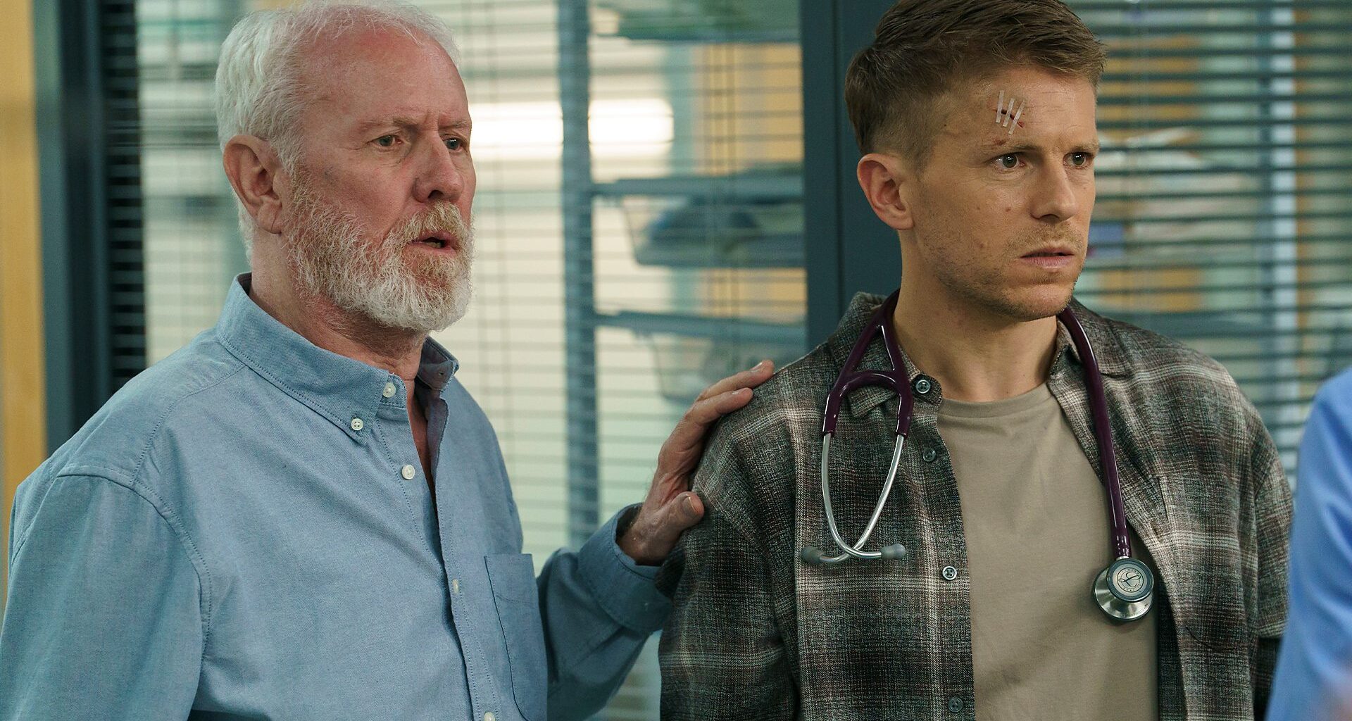 BBC reveals exclusive first-look at Charlie Fairhead and Ethan Hardy's return to Casualty for the 40th anniversary double-bill