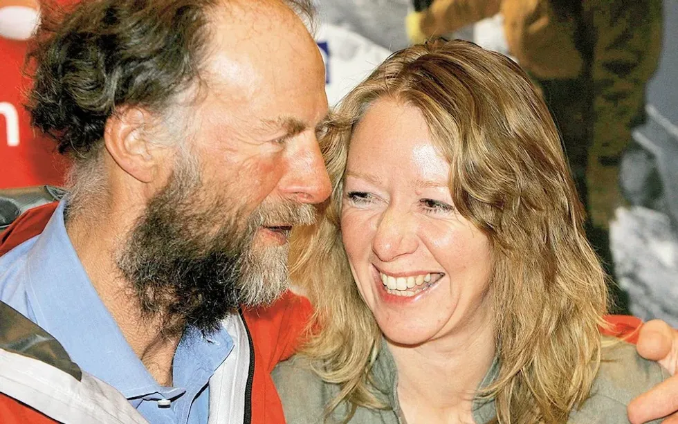 Sir Ranulph and second wife, Louise Millington-Cotes