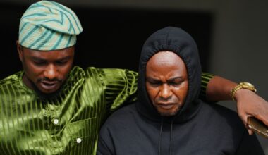 Adeniyi Mobolaji Kayode (right) pictured arriving at court in January