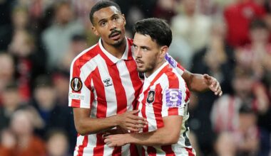 Sunderland's Enzo Le Fee (right) celebrates scoring a penalty with Wilson Isidor