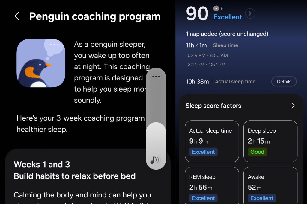 Collage of sleep tracking app interfaces.