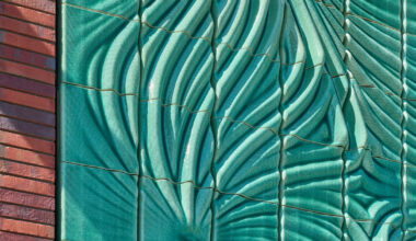 322 ceramic tiles translate electromagnetic fields into facade wall
