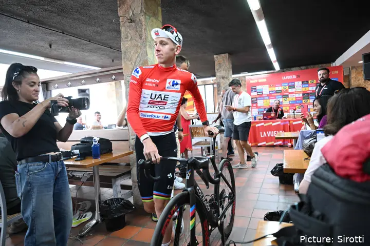 Tadej Pogacar on stage 7 of the 2026 Vuelta a España
