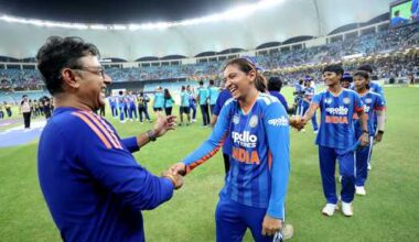 the-indian-womens-team-like-the-mens-side-a-year-ago-refused-to-accept-the-trophy-from-mohsin-naqvi-in-dubai