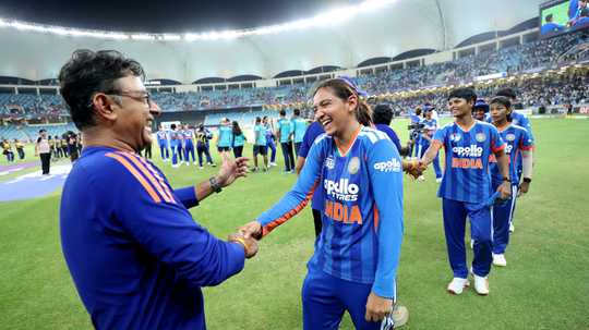 the-indian-womens-team-like-the-mens-side-a-year-ago-refused-to-accept-the-trophy-from-mohsin-naqvi-in-dubai