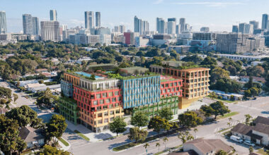 MVRDV to stack colorful WOMA housing around fornasetti mosaic plaza in miami