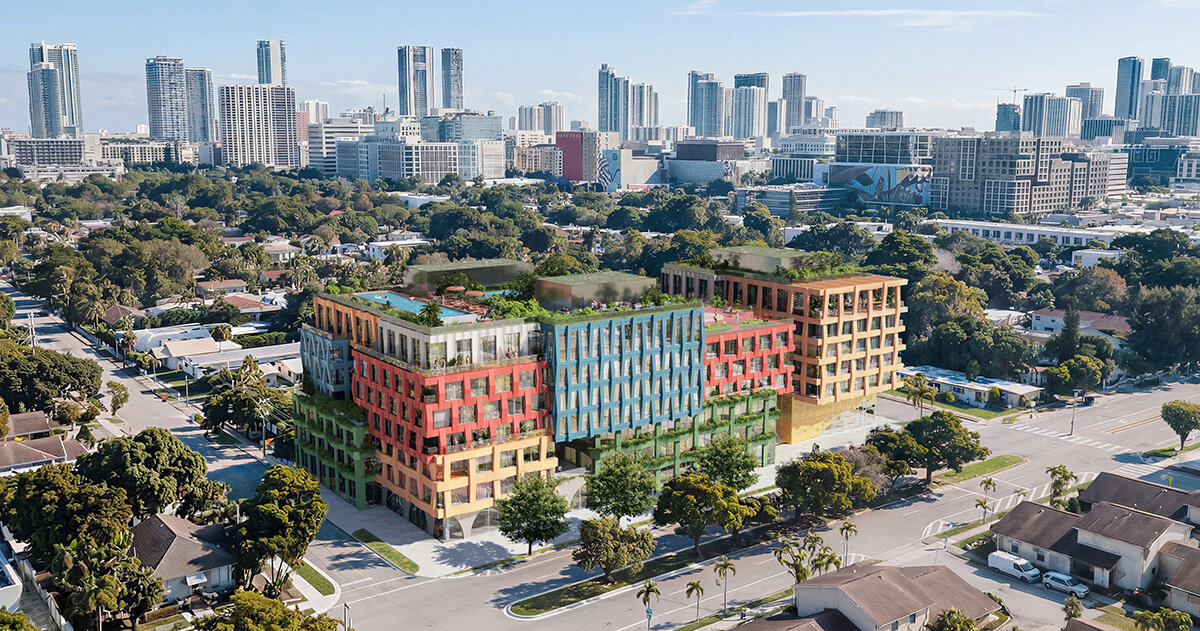 MVRDV to stack colorful WOMA housing around fornasetti mosaic plaza in miami