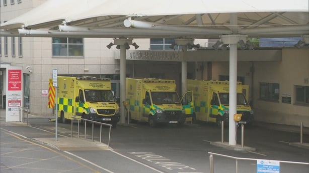 three ambulances outside the emergency department of university hospital limerick