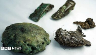 Bronze axeheads and a copper ingot