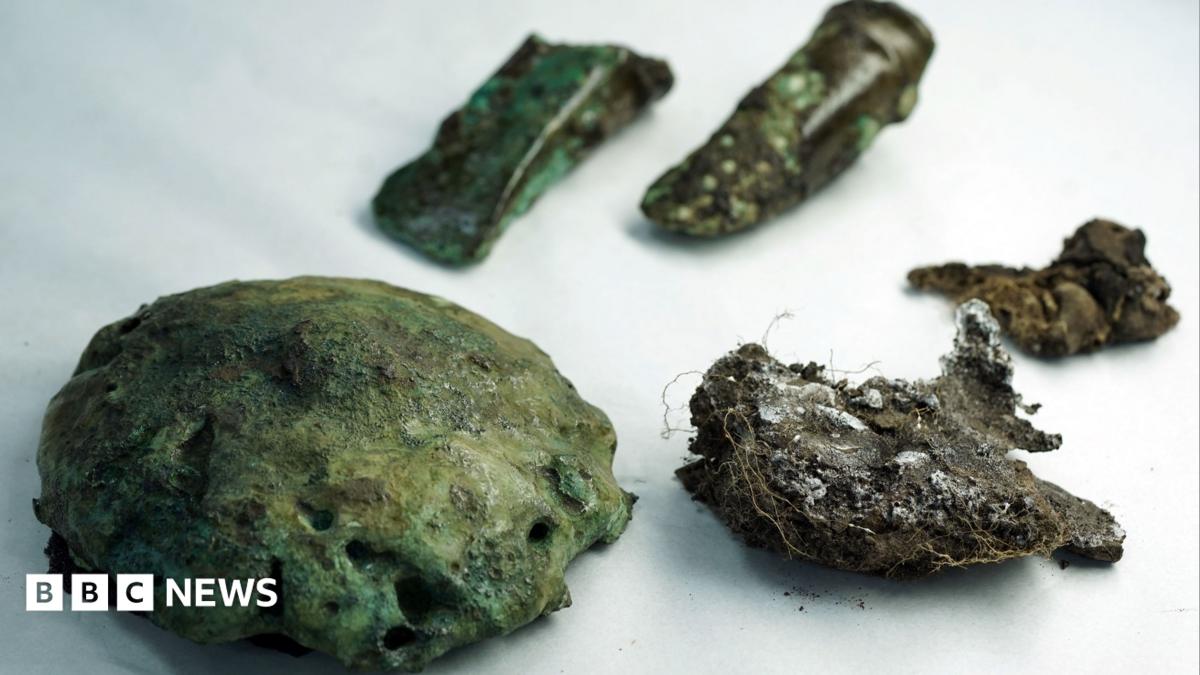 Bronze axeheads and a copper ingot