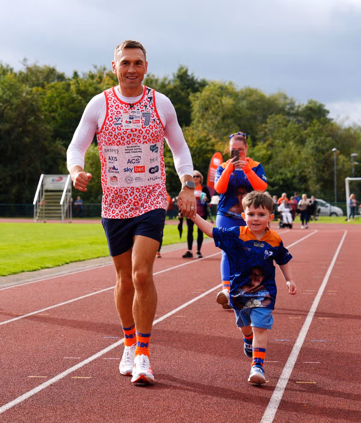Sir Kevin Sinfield at Leigh Sports Village on day six of the 7 in 7: The Grand Finale 2026 Challenge