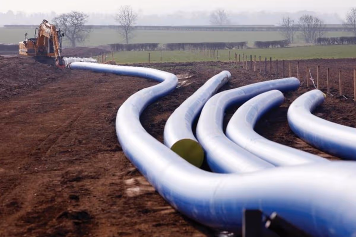File photo of work on a water pipeline