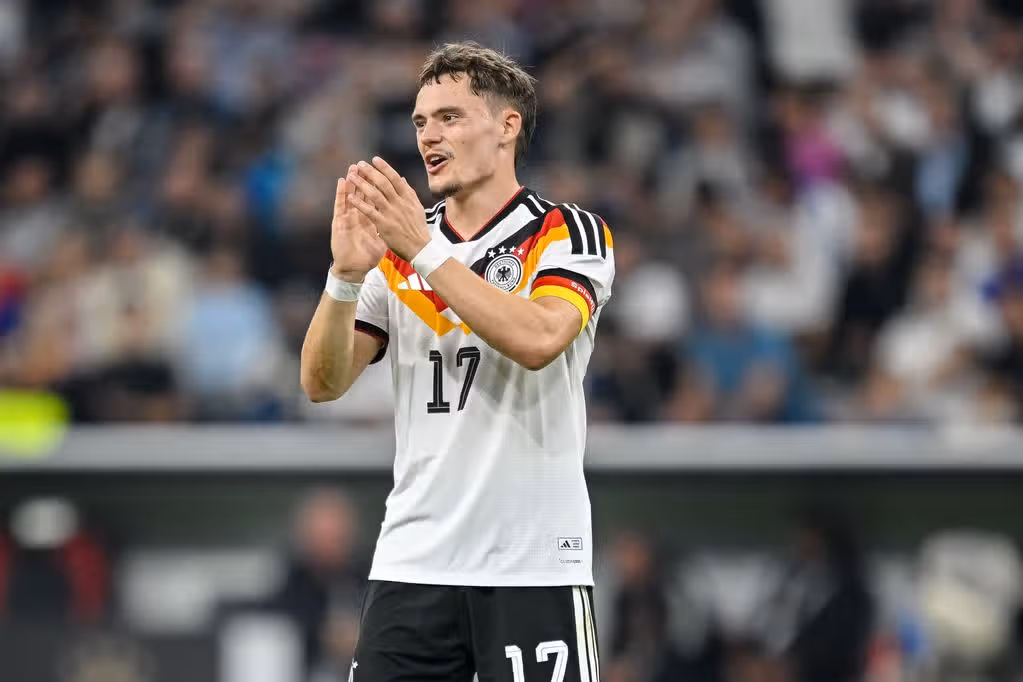 Florian Wirtz of Germany gestures during the UEFA Nations League 2026/27 group phase match between Germany and Serbia at Allianz Arena